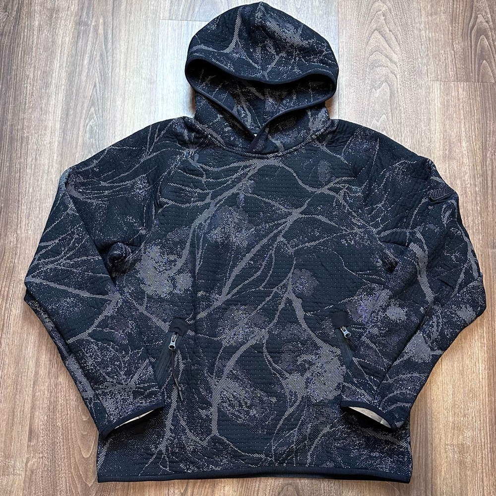 NEW Nike Sportswear Therma-Fit ADV Tech Pack Black Floral Hoodie DQ4286-010